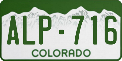 CO license plate ALP716