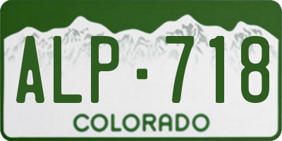 CO license plate ALP718
