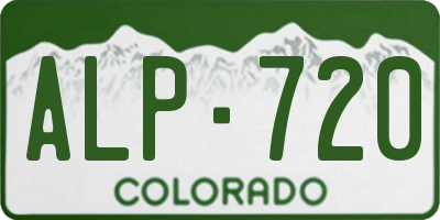 CO license plate ALP720