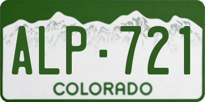 CO license plate ALP721