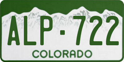 CO license plate ALP722