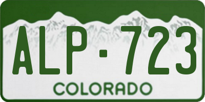 CO license plate ALP723