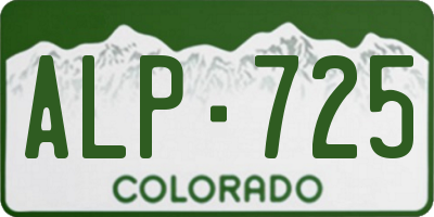 CO license plate ALP725