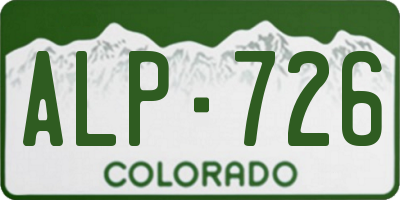 CO license plate ALP726