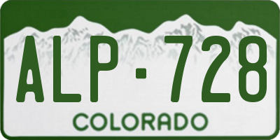 CO license plate ALP728