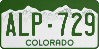 CO license plate ALP729
