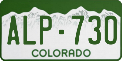 CO license plate ALP730