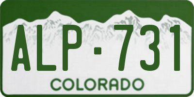 CO license plate ALP731