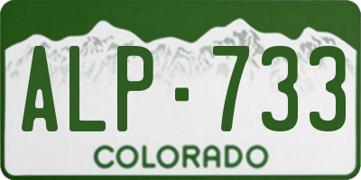 CO license plate ALP733