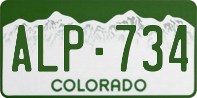 CO license plate ALP734