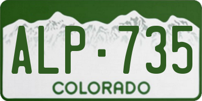 CO license plate ALP735