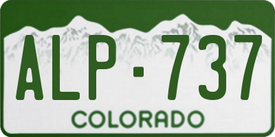 CO license plate ALP737
