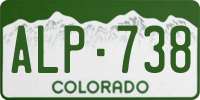 CO license plate ALP738
