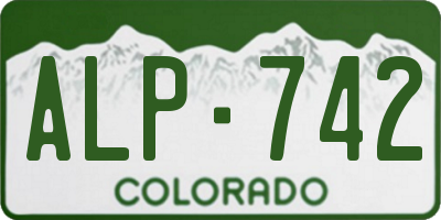 CO license plate ALP742