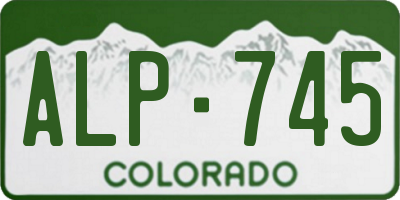 CO license plate ALP745