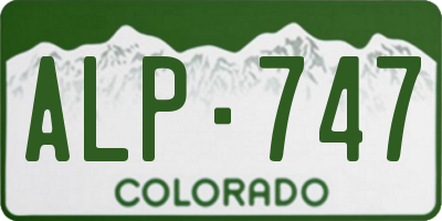 CO license plate ALP747