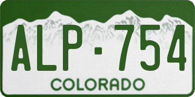 CO license plate ALP754