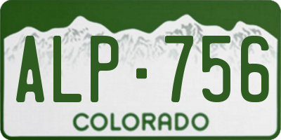 CO license plate ALP756