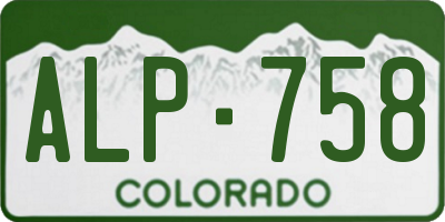 CO license plate ALP758