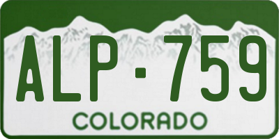 CO license plate ALP759