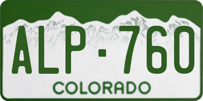CO license plate ALP760