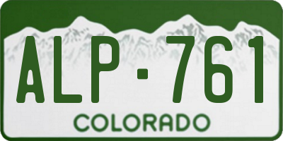 CO license plate ALP761