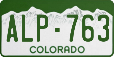 CO license plate ALP763