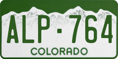 CO license plate ALP764