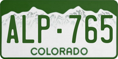 CO license plate ALP765