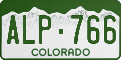 CO license plate ALP766