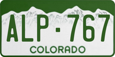 CO license plate ALP767