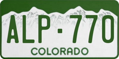 CO license plate ALP770