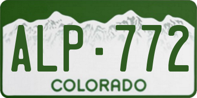 CO license plate ALP772