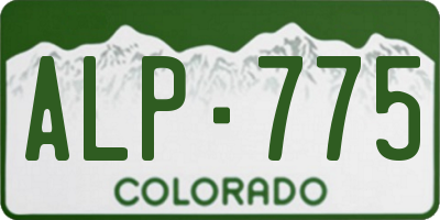 CO license plate ALP775