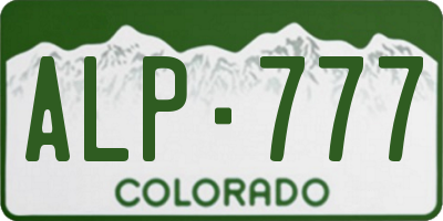 CO license plate ALP777