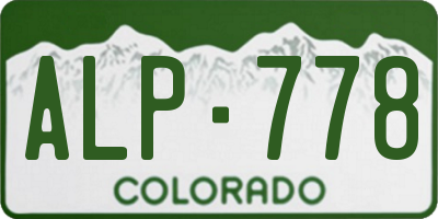 CO license plate ALP778