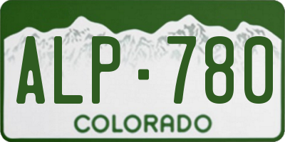 CO license plate ALP780