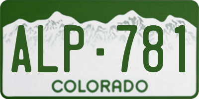CO license plate ALP781
