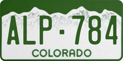 CO license plate ALP784