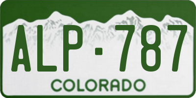 CO license plate ALP787