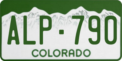 CO license plate ALP790