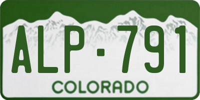 CO license plate ALP791