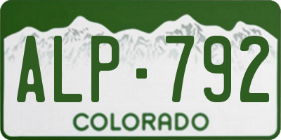 CO license plate ALP792