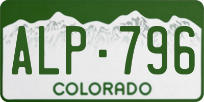 CO license plate ALP796