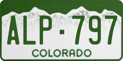 CO license plate ALP797