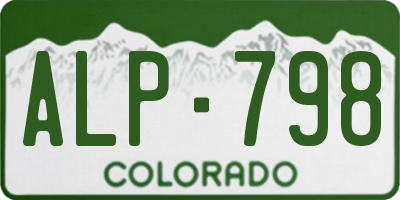 CO license plate ALP798