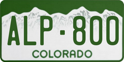 CO license plate ALP800