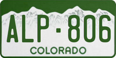 CO license plate ALP806