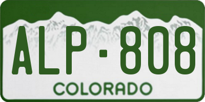 CO license plate ALP808