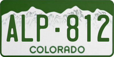 CO license plate ALP812